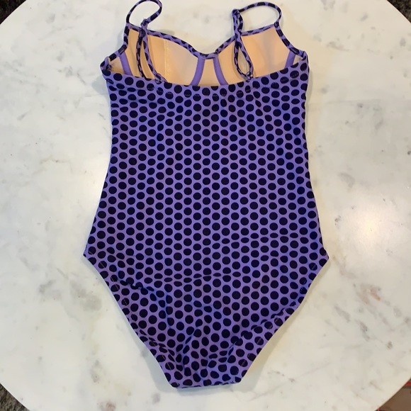 J Crew Purple and Navy Polkadot Swimsuit - Picture 4 of 7